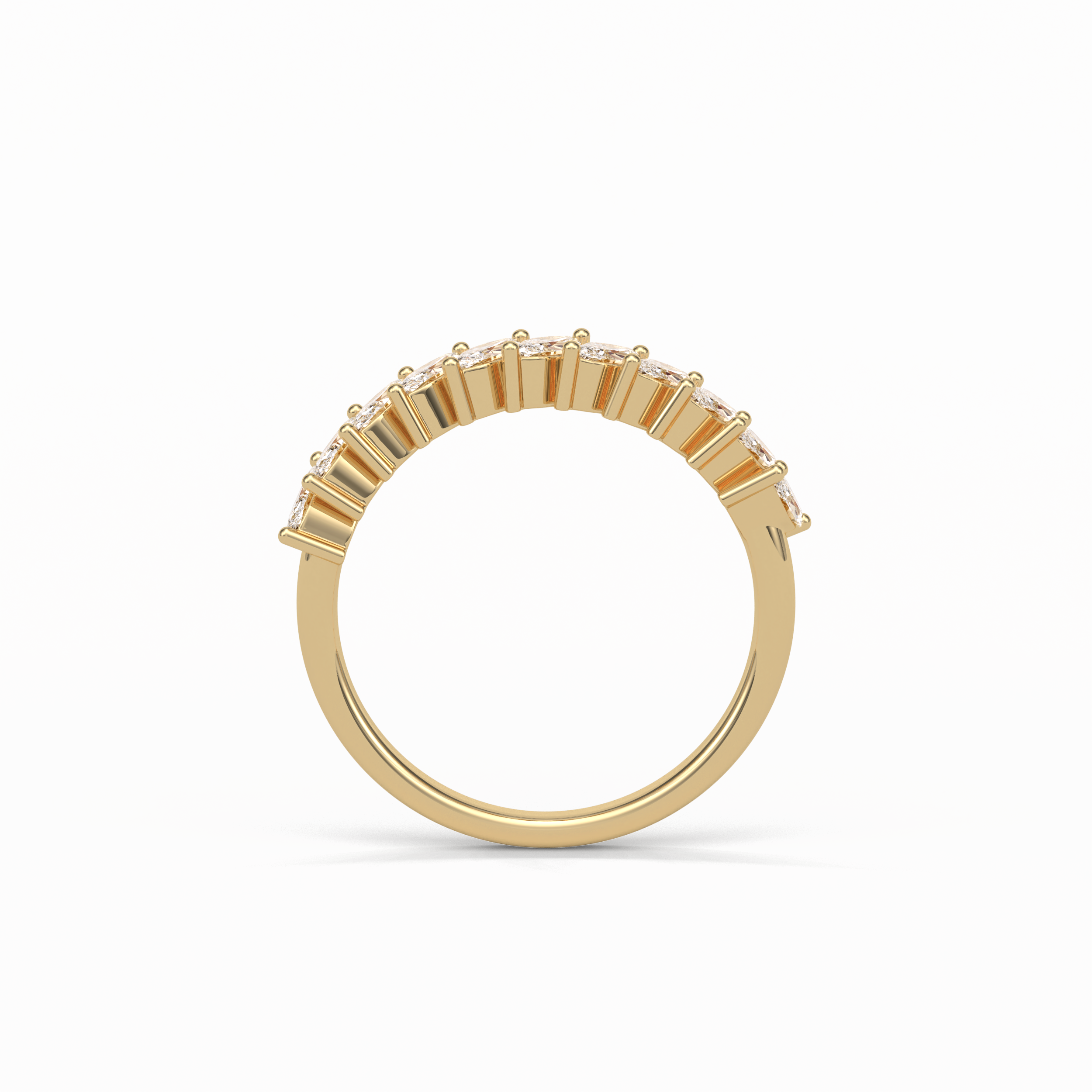 0.78 TCW Marquise Shaped Wedding Band 10