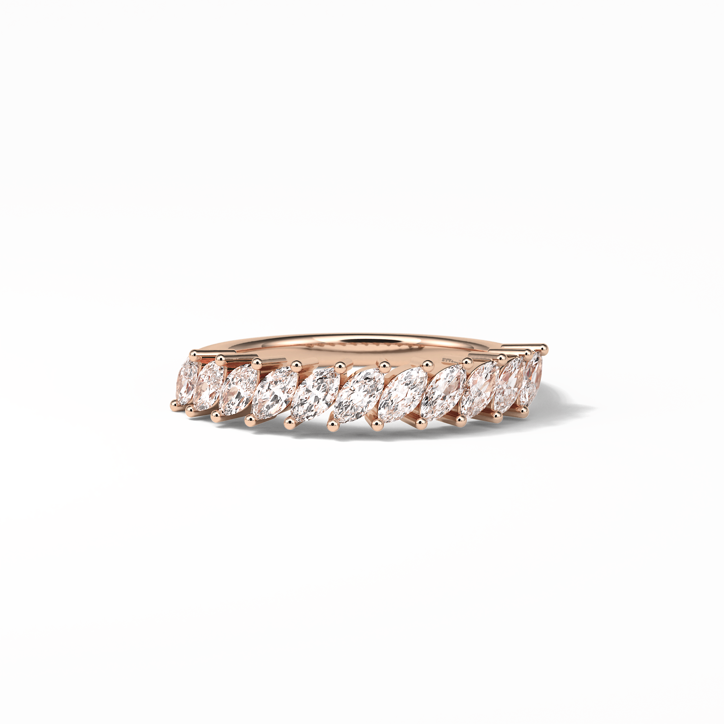 0.78 TCW Marquise Shaped Wedding Band 15