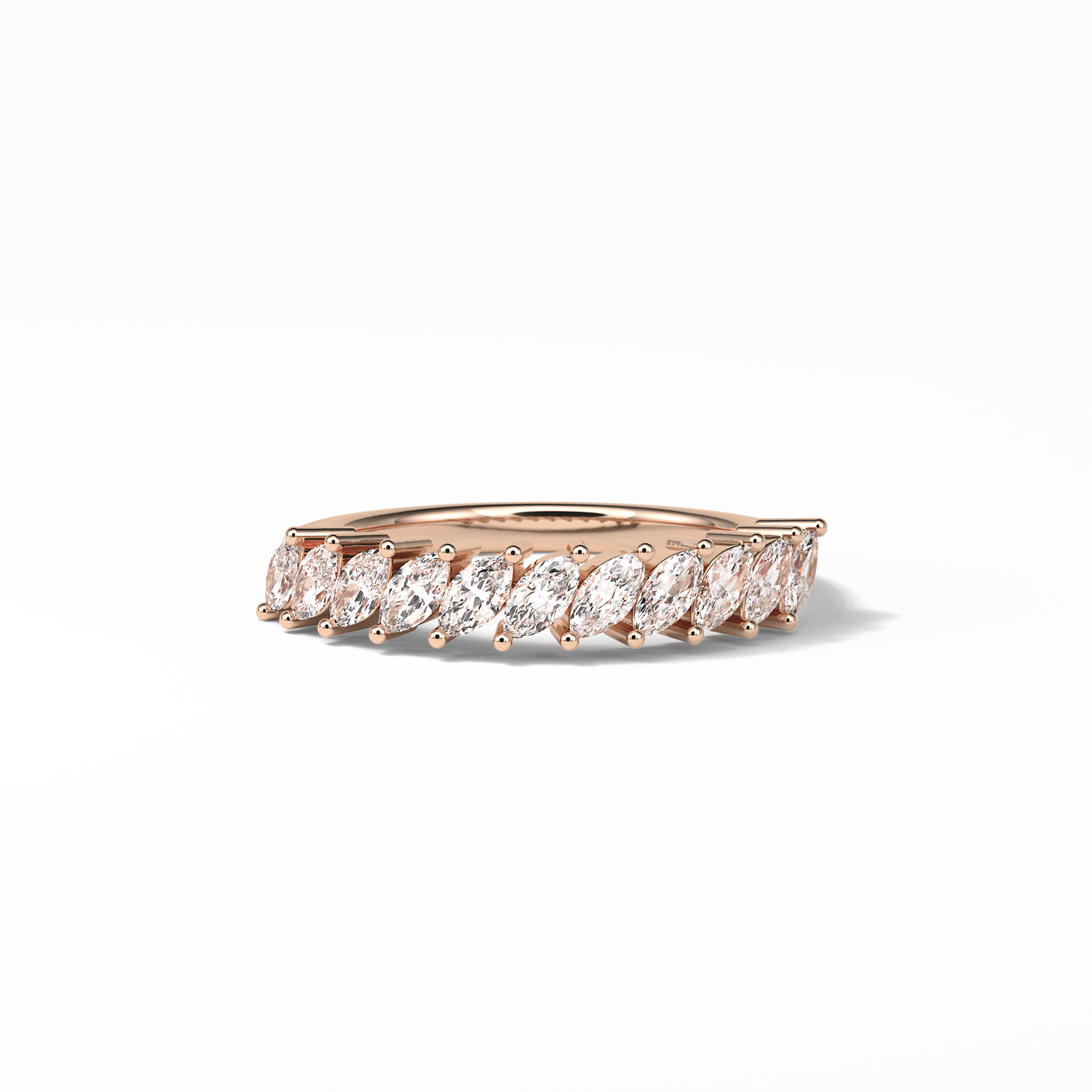 0.78 TCW Marquise Shaped Wedding Band
