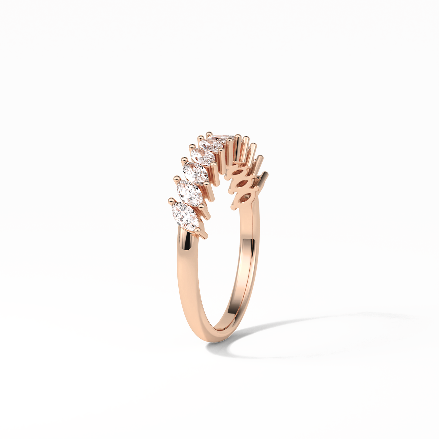 0.78 TCW Marquise Shaped Wedding Band