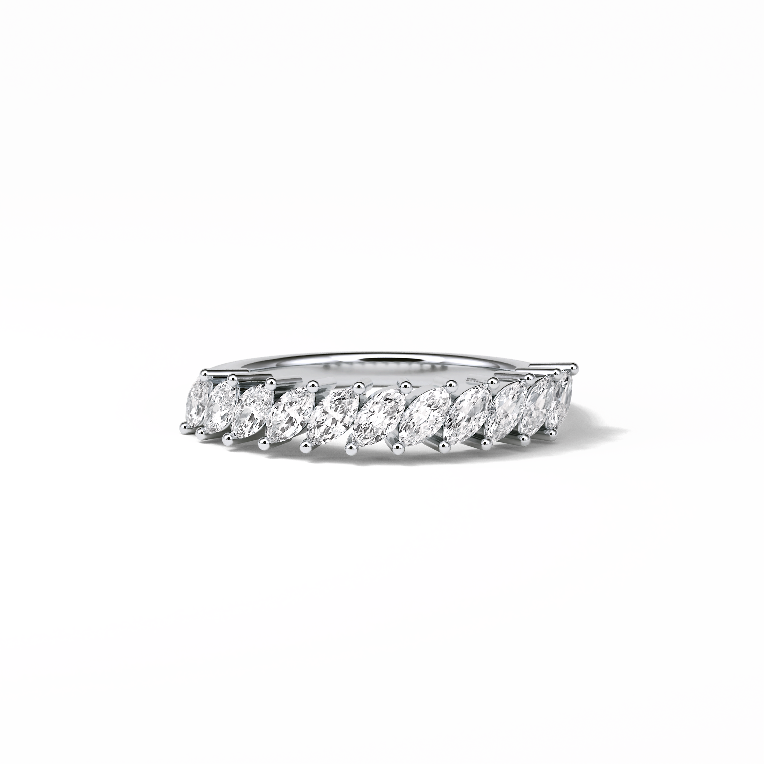 0.78 TCW Marquise Shaped Wedding Band 1