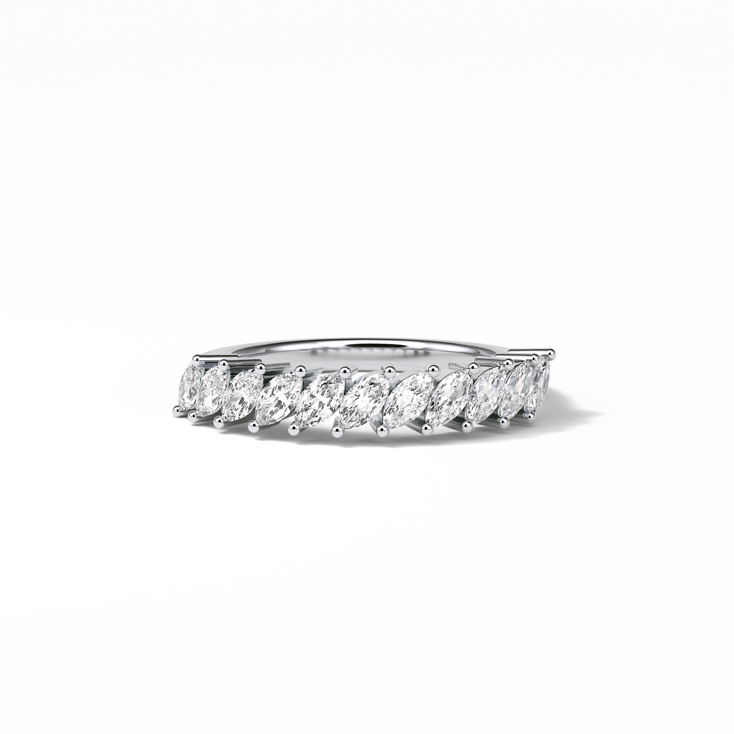 0.78 TCW Marquise Shaped Wedding Band