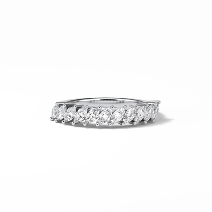 0.78 TCW Marquise Shaped Wedding Band