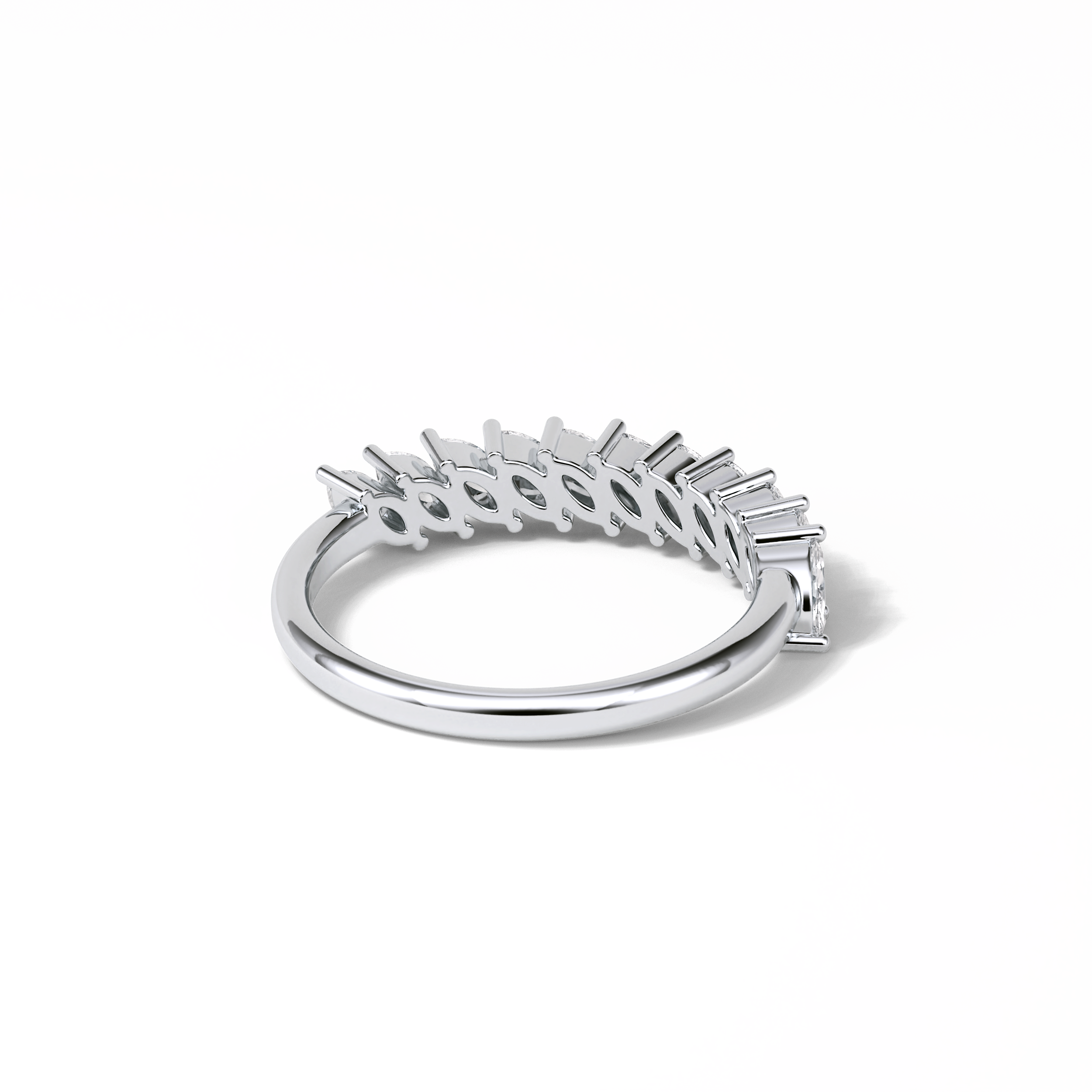 0.78 TCW Marquise Shaped Wedding Band 7
