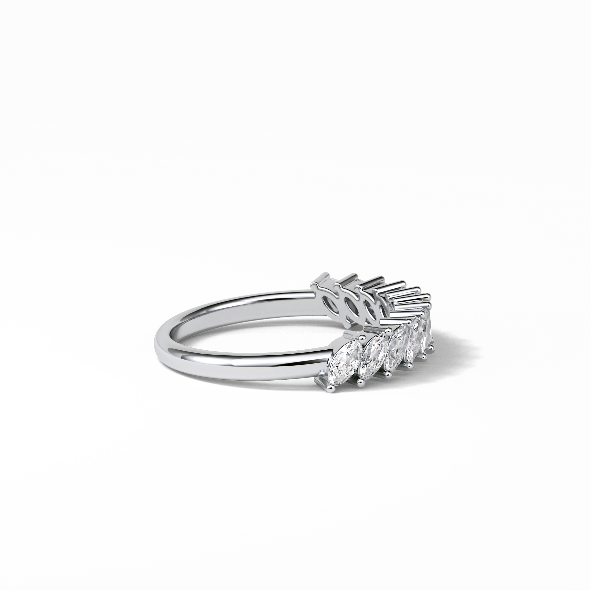 0.78 TCW Marquise Shaped Wedding Band 6