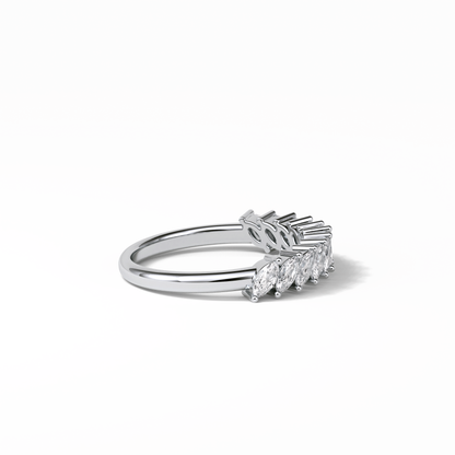 0.78 TCW Marquise Shaped Wedding Band