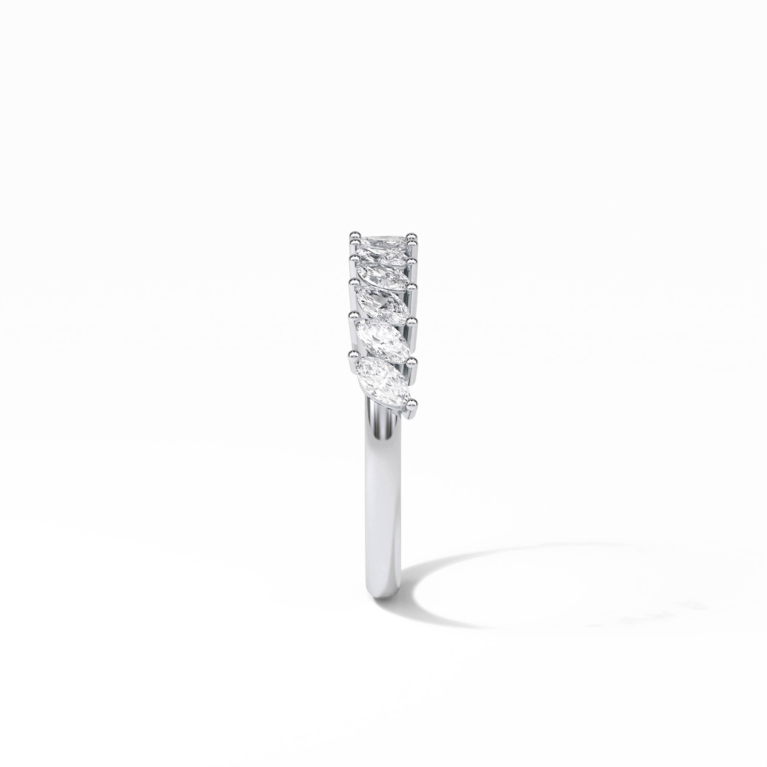 0.78 TCW Marquise Shaped Wedding Band 2