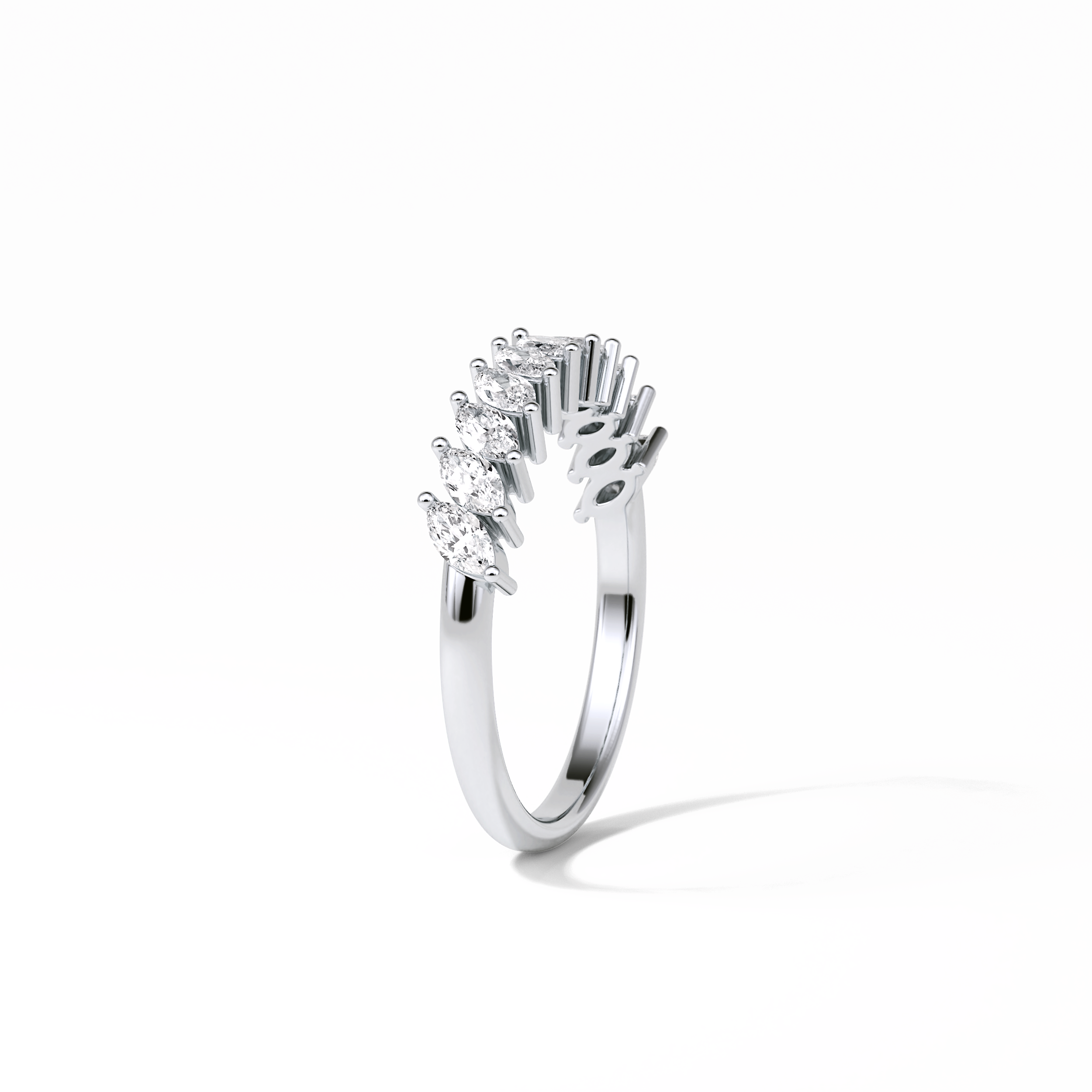 0.78 TCW Marquise Shaped Wedding Band 4