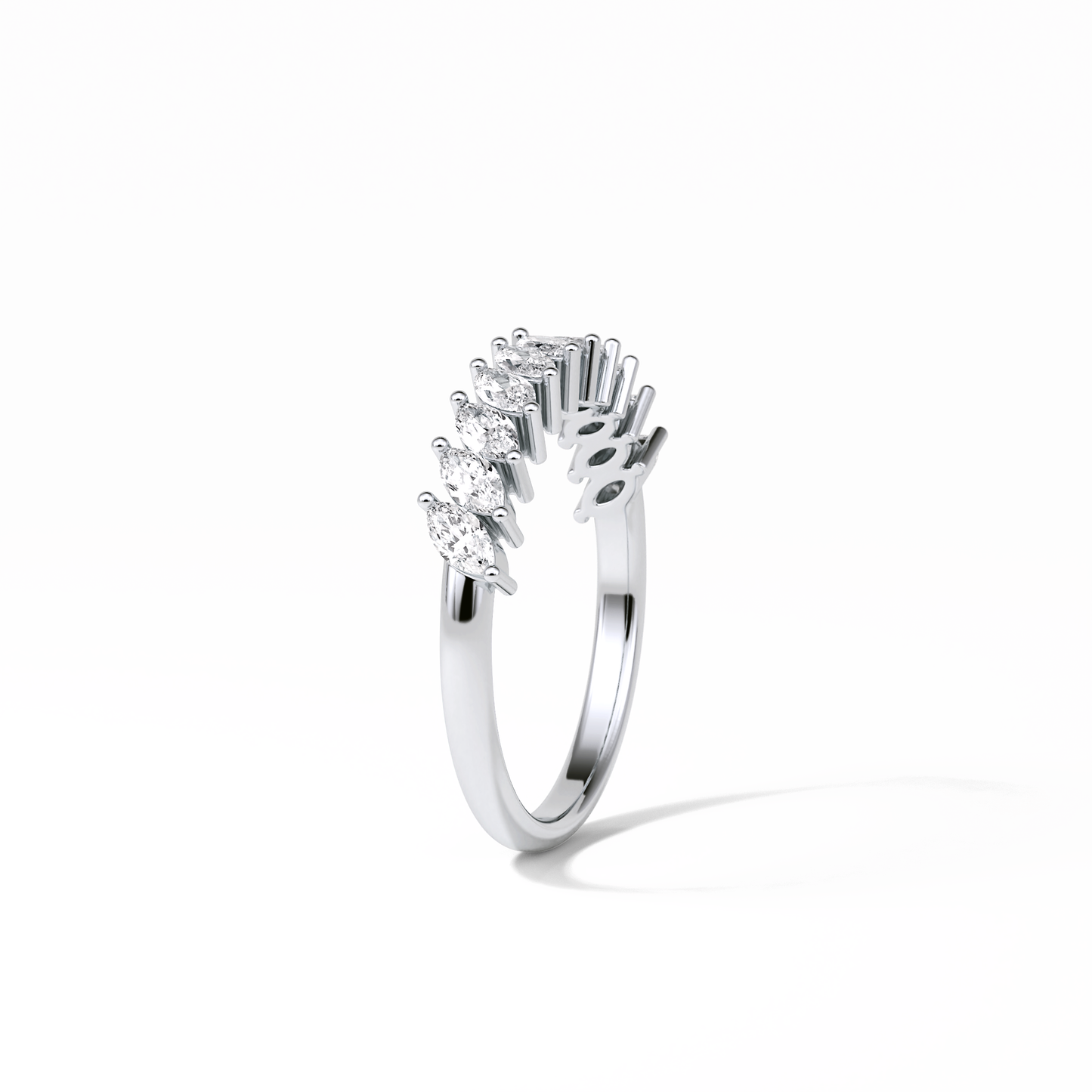 0.78 TCW Marquise Shaped Wedding Band