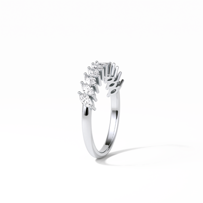 0.78 TCW Marquise Shaped Wedding Band