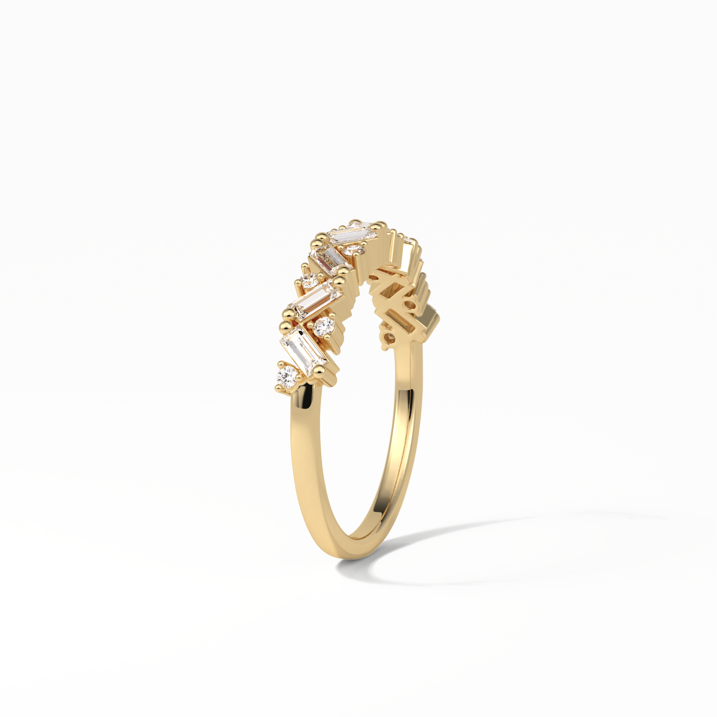 0.44 TCW Baguette and Round Shaped Wedding Band 13
