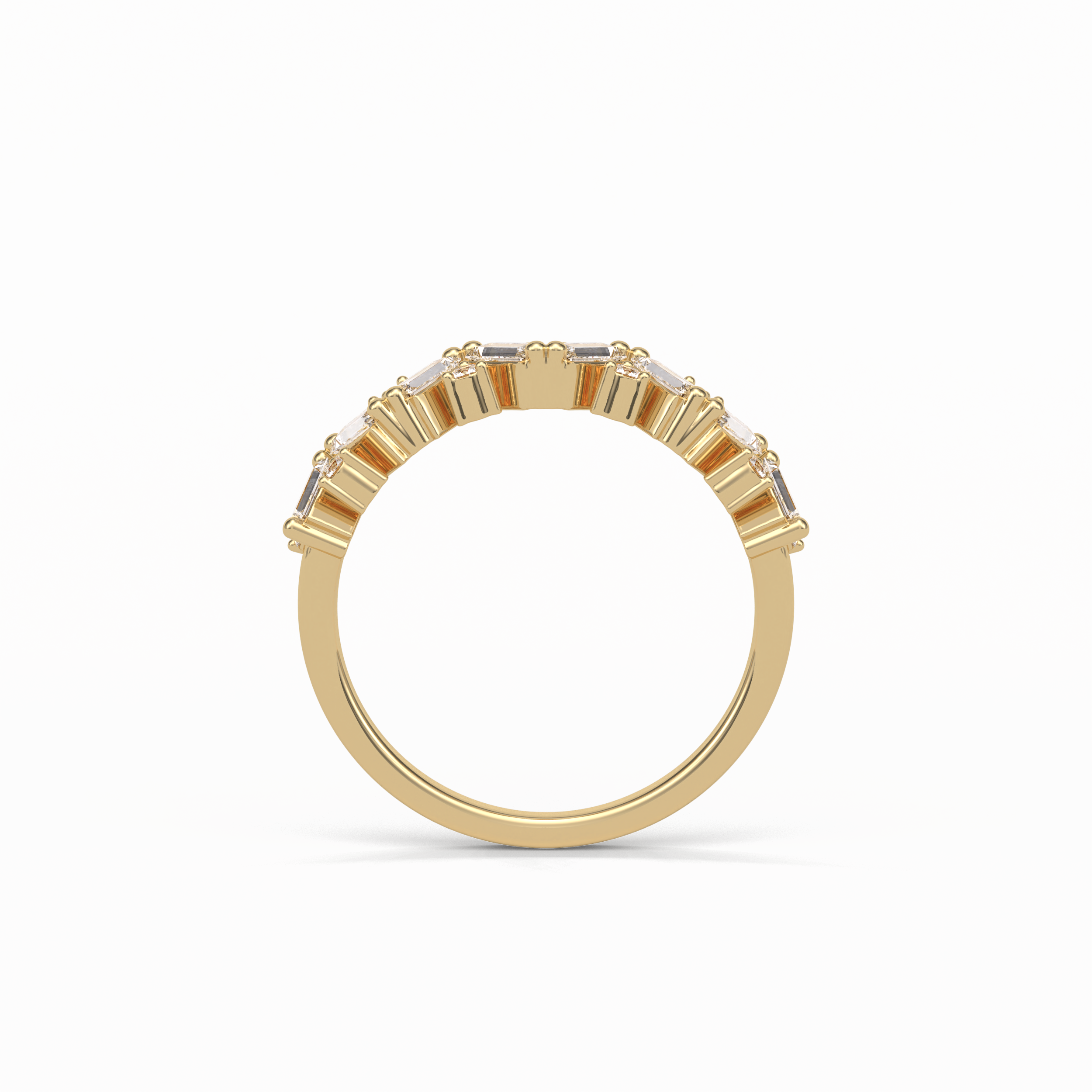 0.44 TCW Baguette and Round Shaped Wedding Band 12