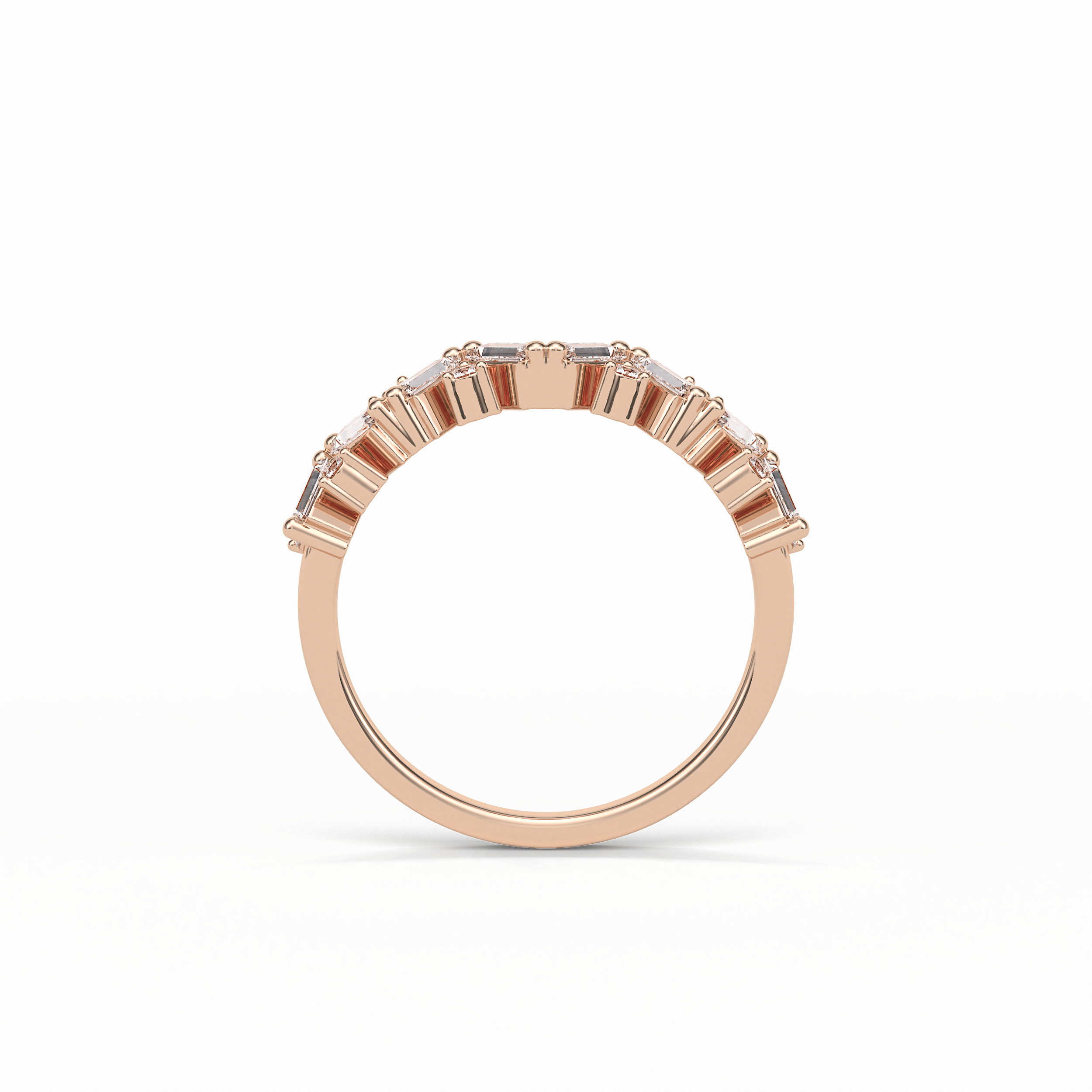 0.44 TCW Baguette and Round Shaped Wedding Band 19