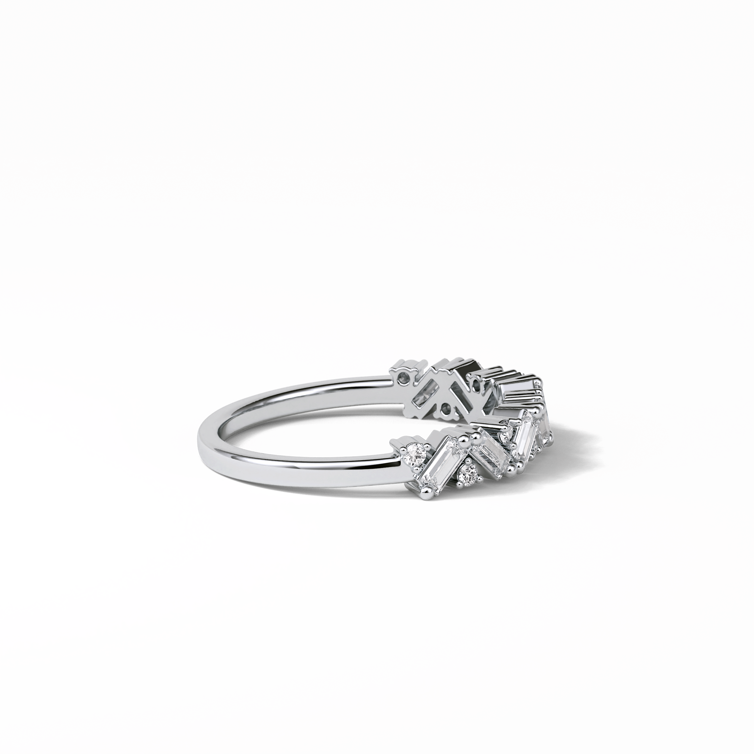 0.44 TCW Baguette and Round Shaped Wedding Band 7