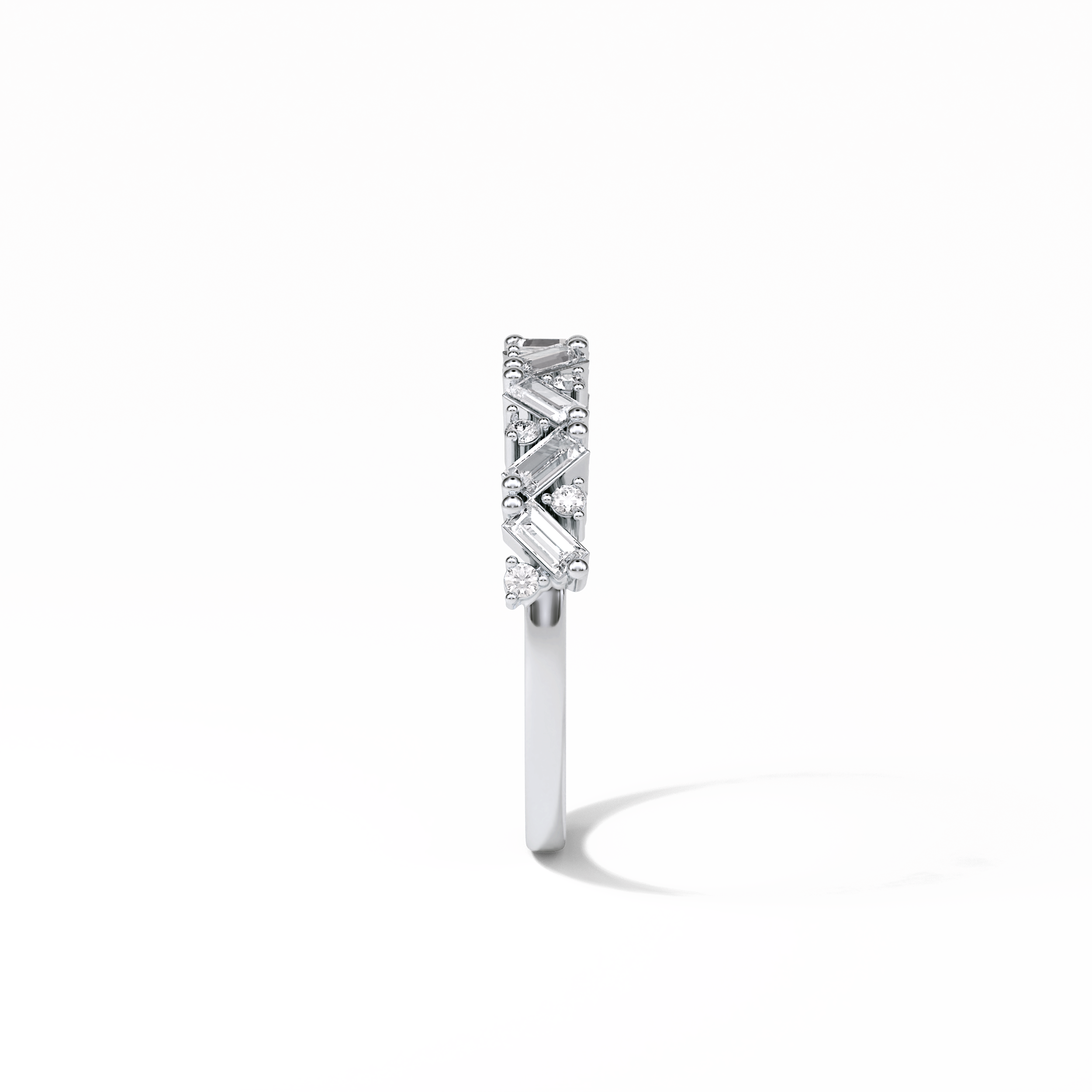 0.44 TCW Baguette and Round Shaped Wedding Band 2