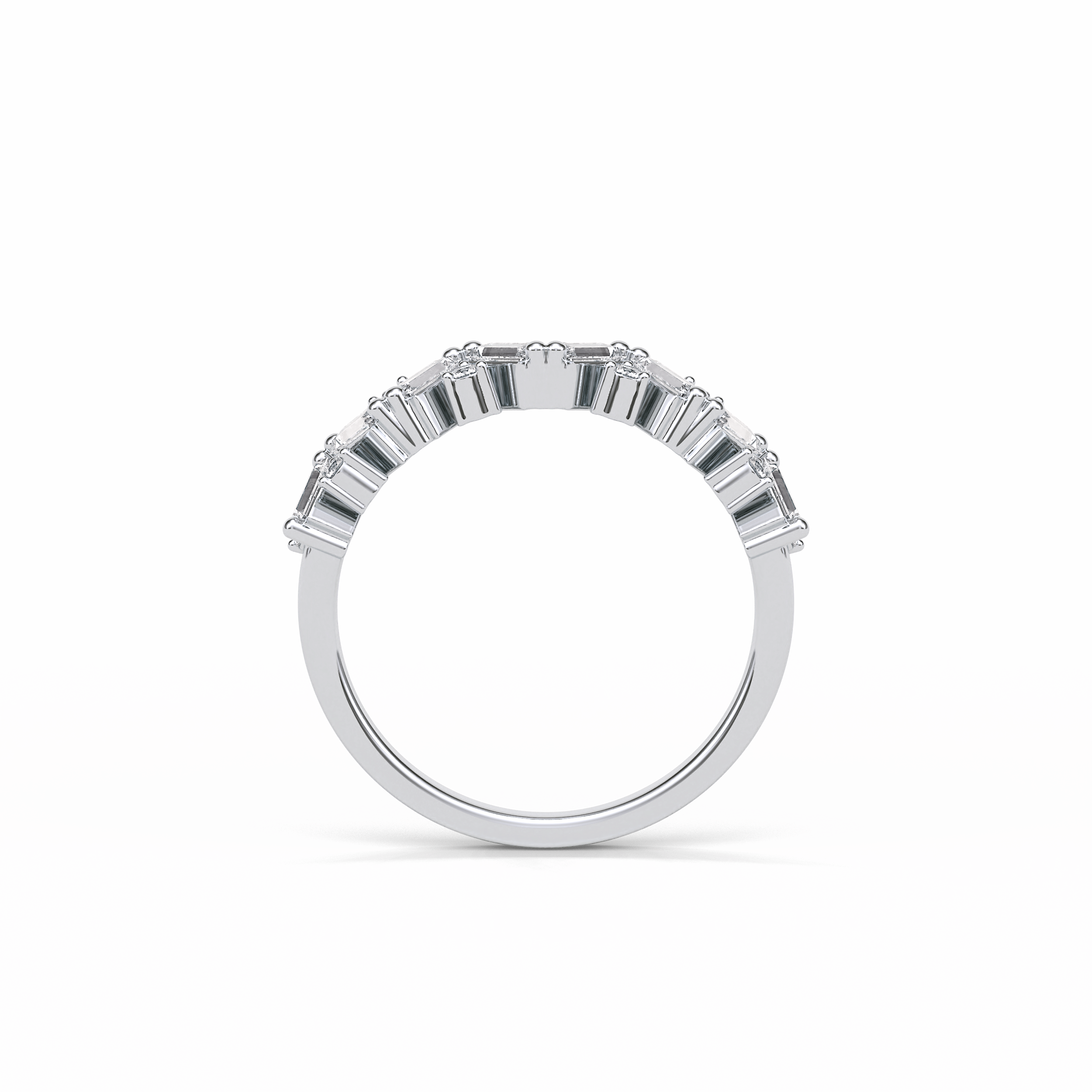 0.44 TCW Baguette and Round Shaped Wedding Band 5
