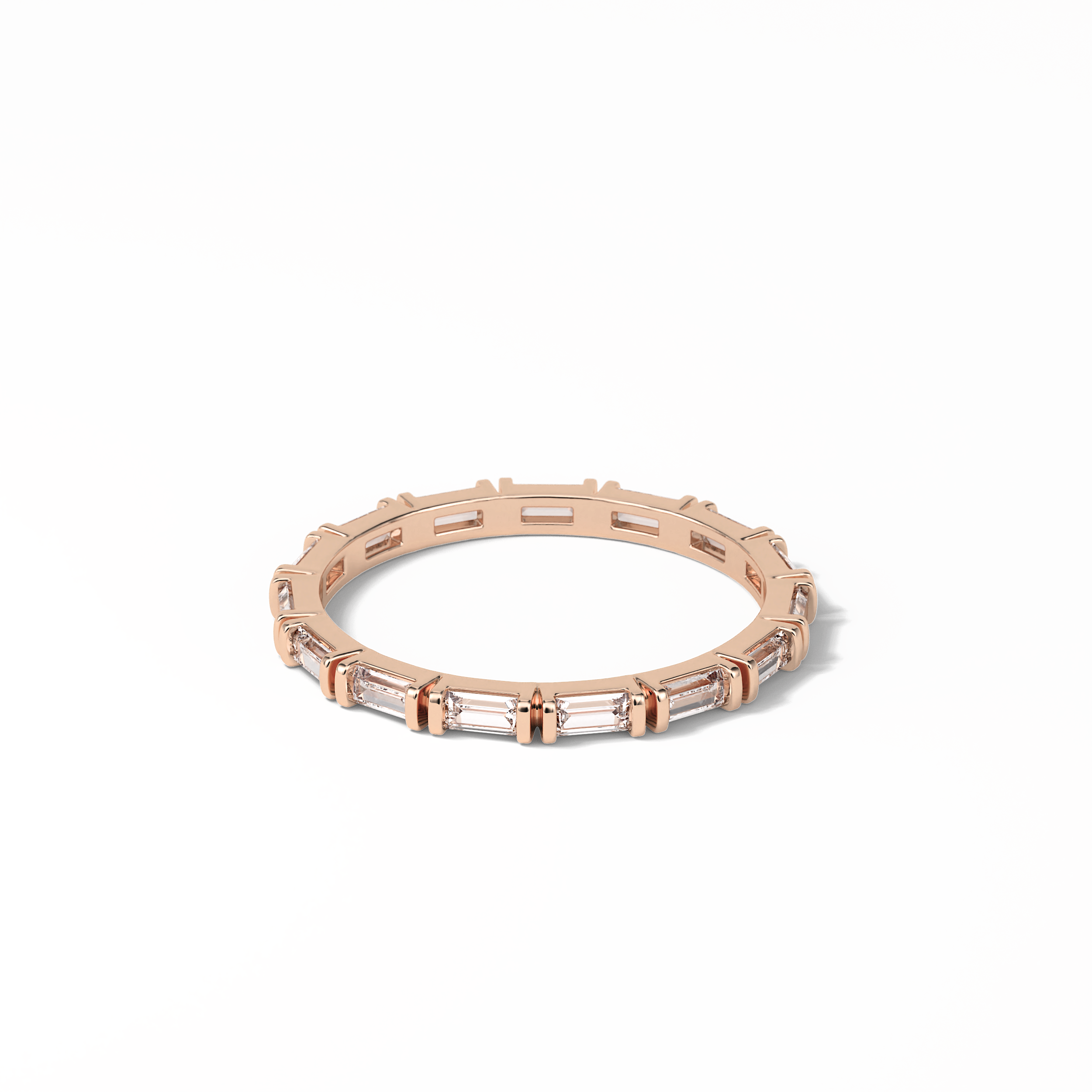 0.66 TCW Baguette Shaped Wedding Band 21