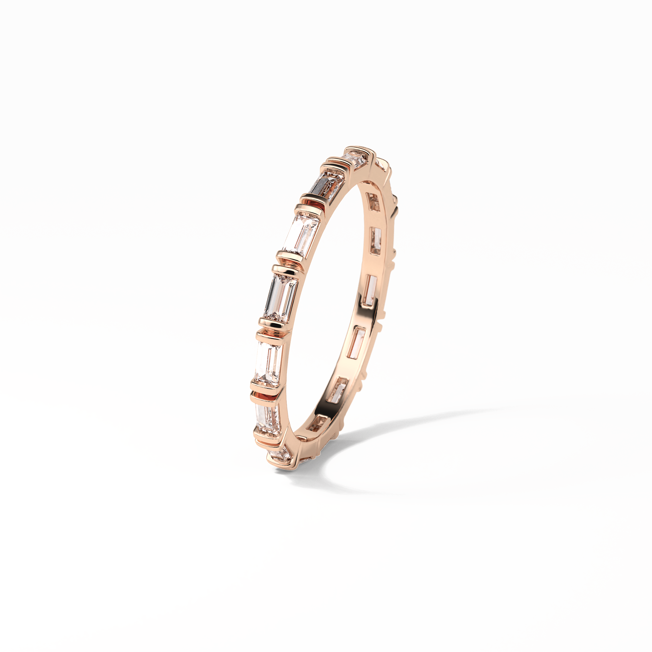 0.66 TCW Baguette Shaped Wedding Band 19