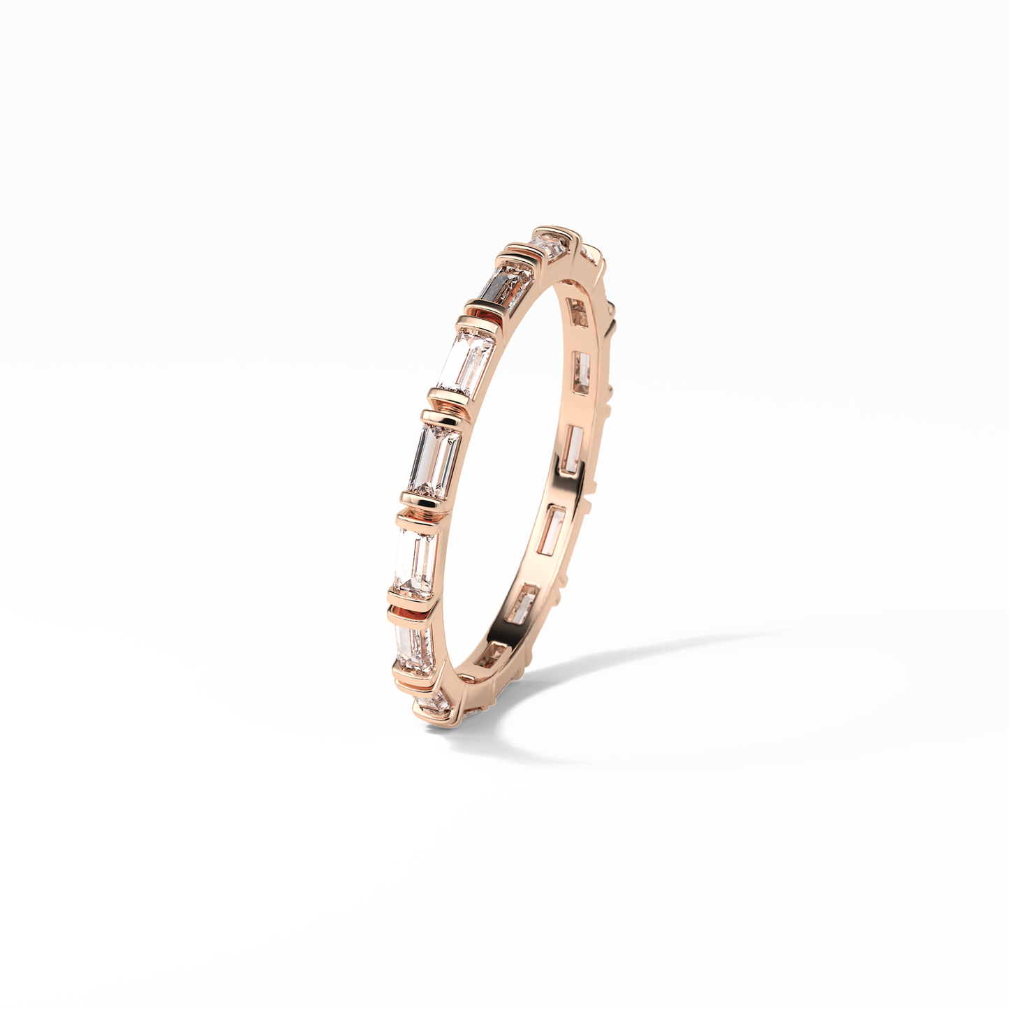 0.66 TCW Baguette Shaped Wedding Band