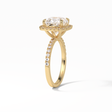 3.00 CT Cushion Cut Pave & Halo Style Moissanite Engagement Rings 13