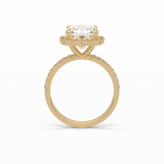 3.00 CT Cushion Cut Pave & Halo Style Moissanite Engagement Rings 9