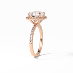 3.00 CT Cushion Cut Pave & Halo Style Moissanite Engagement Rings 16