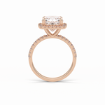 3.00 CT Cushion Cut Pave & Halo Style Moissanite Engagement Rings 18