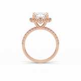 3.00 CT Cushion Cut Pave & Halo Style Moissanite Engagement Rings 18