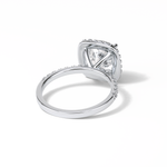 3.00 CT Cushion Cut Pave & Halo Style Moissanite Engagement Rings 6