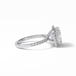 3.00 CT Cushion Cut Pave & Halo Style Moissanite Engagement Rings 5