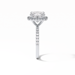 3.00 CT Cushion Cut Pave & Halo Style Moissanite Engagement Rings 2
