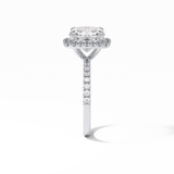 3.00 CT Cushion Cut Pave & Halo Style Moissanite Engagement Rings 2