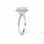 3.00 CT Cushion Cut Pave & Halo Style Moissanite Engagement Rings 3
