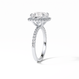 3.00 CT Cushion Cut Pave & Halo Style Moissanite Engagement Rings 3