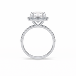 3.00 CT Cushion Cut Pave & Halo Style Moissanite Engagement Rings 7
