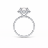 3.00 CT Cushion Cut Pave & Halo Style Moissanite Engagement Rings 7