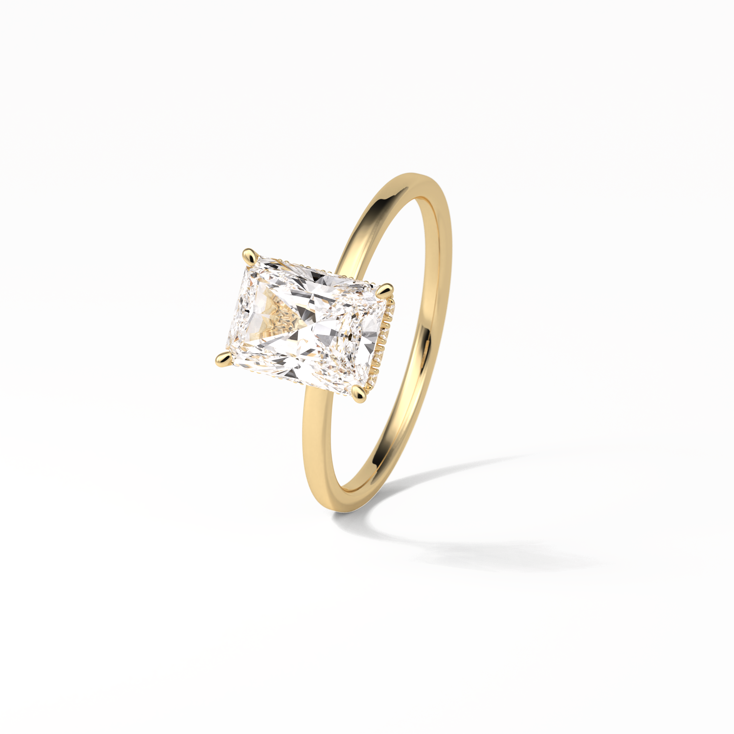 1.67 CT Radiant Cut Hidden Halo Style Moissanite Engagement Ring 12