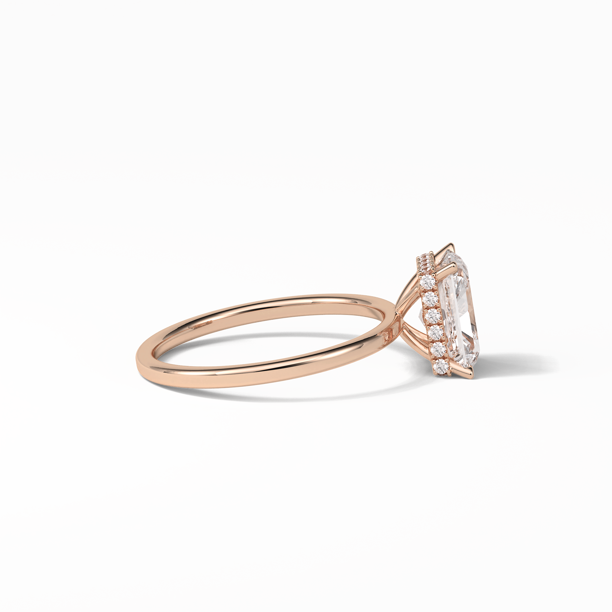 1.67 CT Radiant Cut Hidden Halo Style Moissanite Engagement Ring 21