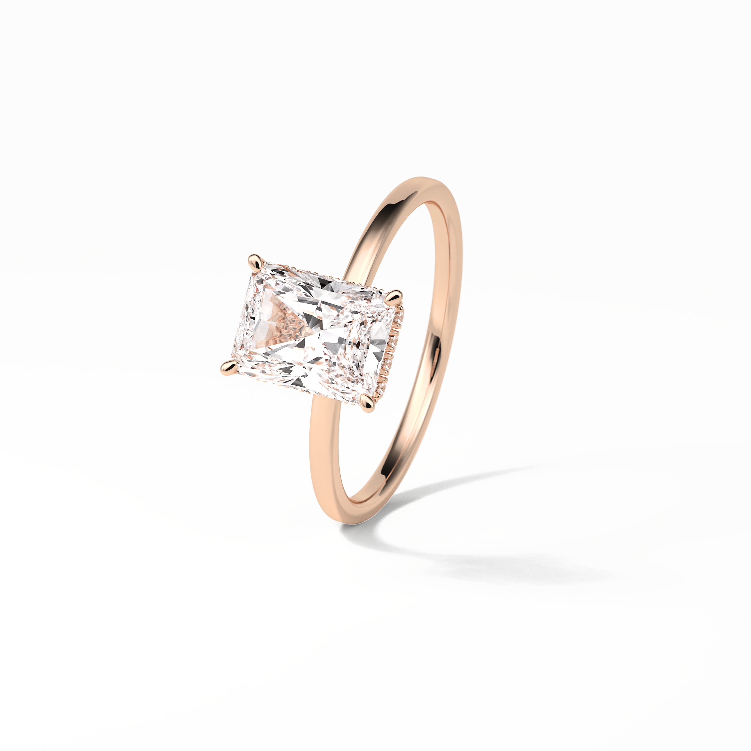 1.67 CT Radiant Cut Hidden Halo Style Moissanite Engagement Ring 19