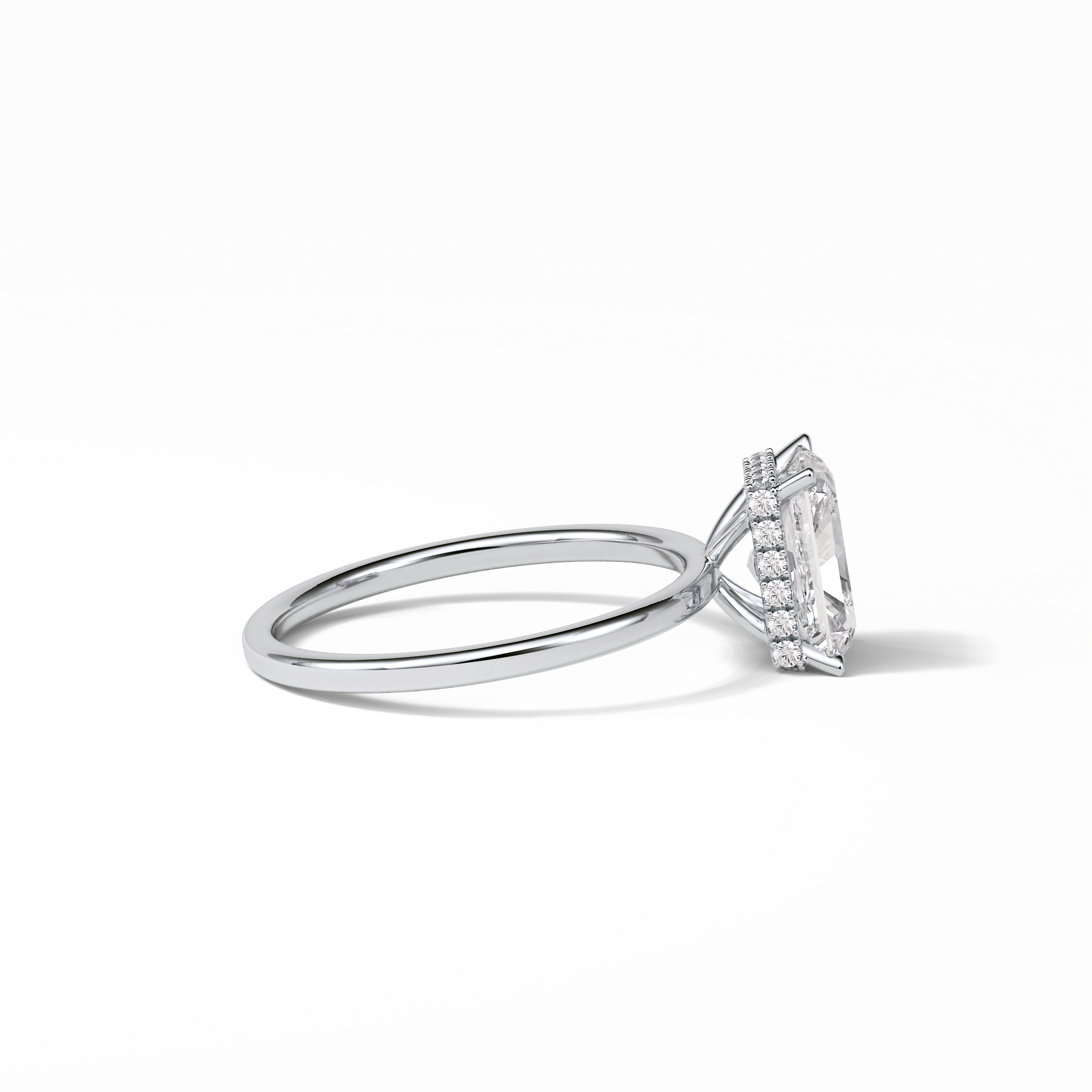 1.67 CT Radiant Cut Hidden Halo Style Moissanite Engagement Ring 3