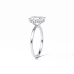 1.67 CT Radiant Cut Hidden Halo Style Moissanite Engagement Ring 5