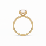 2.30 CT Emerald Cut Hidden Halo & Pave Style Moissanite Engagement Ring 13