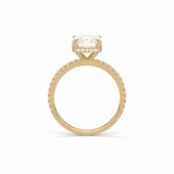 2.30 CT Emerald Cut Hidden Halo & Pave Style Moissanite Engagement Ring 13