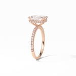 2.30 CT Emerald Cut Hidden Halo & Pave Style Moissanite Engagement Ring 17