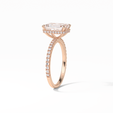2.30 CT Emerald Cut Hidden Halo & Pave Style Moissanite Engagement Ring 17