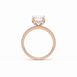 2.30 CT Emerald Cut Hidden Halo & Pave Style Moissanite Engagement Ring 18