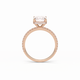 2.30 CT Emerald Cut Hidden Halo & Pave Style Moissanite Engagement Ring 18