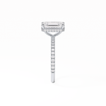 2.30 CT Emerald Cut Hidden Halo & Pave Style Moissanite Engagement Ring 3