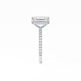 2.30 CT Emerald Cut Hidden Halo & Pave Style Moissanite Engagement Ring 3
