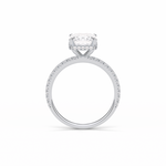 2.30 CT Emerald Cut Hidden Halo & Pave Style Moissanite Engagement Ring 6